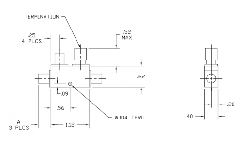 Directional Coupler 264010 Outline Drawing