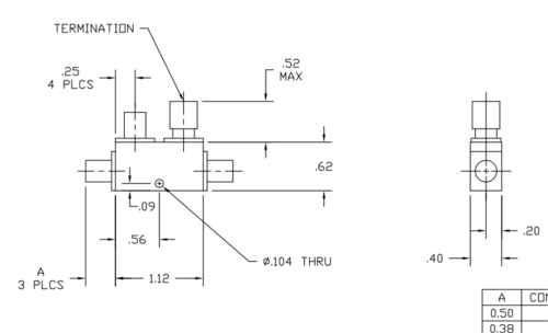 Directional Coupler 184030 Outline Drawing