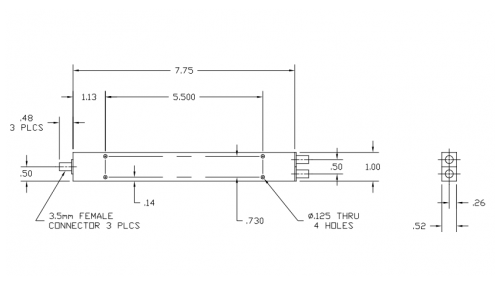 Thermal Vac Qualified 2-Way Power Divider 6005265-TV